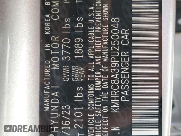 2023 Hyundai Venue SEL с VIN KMHRC8A39PU250048, выставлен на аукционе Copart как лот 53233675 с пробегом 24 537 миль миль и Списание • Salvage title. История ставок и продаж доступна на DreamBid. Изображение 15.