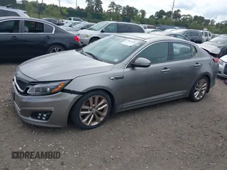 2015 Kia Optima SX Turbo with VIN 5XXGR4A68FG449822, listed as a IAAI auction lot 40480060 with 108,570 mi miles. Bid and sale history available at carsss.com. Image 18.