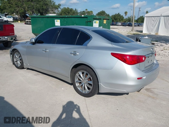 2014 Infiniti Q50 with VIN JN1BV7AP4EM677506, listed as a IAAI auction lot 40113207 with 142,446 mi miles and . Bid and sale history available at DreamBid. Image 3.