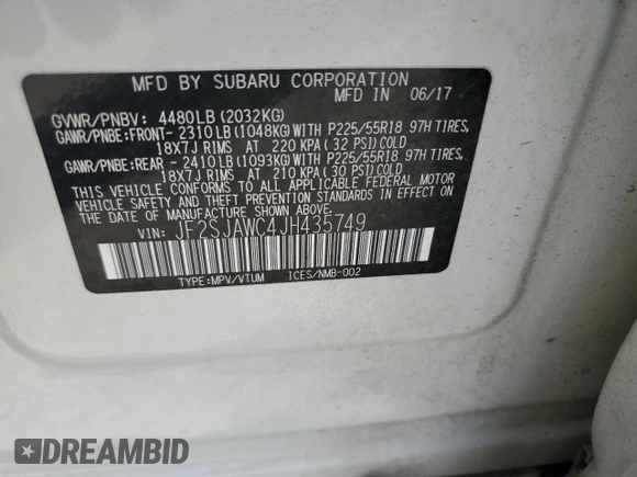 2018 Subaru Forester Touring with VIN JF2SJAWC4JH435749, listed as a Copart auction lot 63526465 with 143,029 mi miles and Salvage title. Bid and sale history available at DreamBid. Image 13.