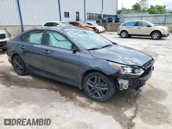 2021 Kia Forte GT-Line with VIN 3KPF34AD9ME282324, listed as a Copart auction lot 56571845 with Not provided miles and Non repairable. Bid and sale history available at DreamBid. Image 4.
