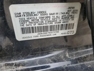 2006 Mitsubishi Lancer ES with VIN JA3AJ26E76U073785, listed as a Copart auction lot 58589705 with 177,952 mi miles and Clean title. Bid and sale history available at DreamBid. Image 12.