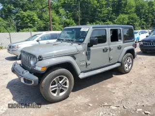 2018 Jeep Wrangler Unlimited Sahara z VIN 1C4HJXEN2JW220882, wystawiony jako Copart lot #57428525 z przebiegiem 94 046 mil mil oraz Szkoda całkowita • Salvage title. Historia ofert i sprzedaży dostępna na DreamBid. Obrazek 1.
