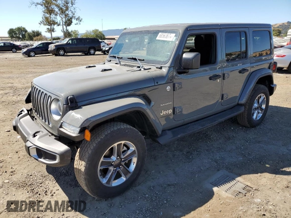 2020 Jeep Wrangler Unlimited Sahara with VIN 1C4HJXEG2LW329752, listed as a Copart auction lot 68563674 with 40,922 mi miles and Salvage Title. Bid and sale history available at carsss.com. Image 1.