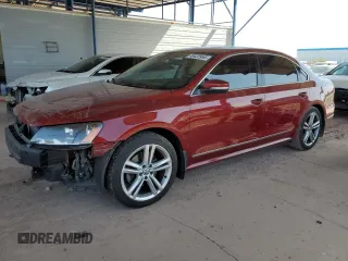 2015 Volkswagen Passat SEL Premium with VIN 1VWCT7A30FC002955, listed as a Copart auction lot 46423955 with 106,630 mi miles and Salvage title. Bid and sale history available at DreamBid. Image 1.