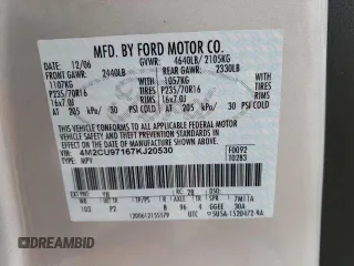 2007 Mercury Mariner Premier с VIN 4M2CU97167KJ20530, выставлен на аукционе Copart как лот 47450905 с пробегом 116 245 миль миль и Чистый • Clean title. История ставок и продаж доступна на DreamBid. Изображение 13.