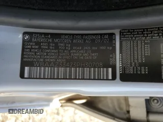 2003 BMW 3 Series 325i with VIN WBAAZ33423PH30708, listed as a Copart auction lot 81006754 with 192,110 mi miles and Salvage Title. Bid and sale history available at carsss.com. Image 12.