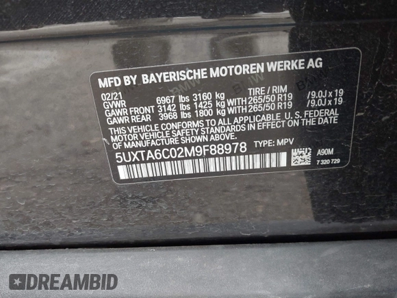 2021 BMW X5 xDrive45e with VIN 5UXTA6C02M9F88978, listed as a IAAI auction lot 42201563 with 23,339 mi miles and . Bid and sale history available at DreamBid. Image 9.