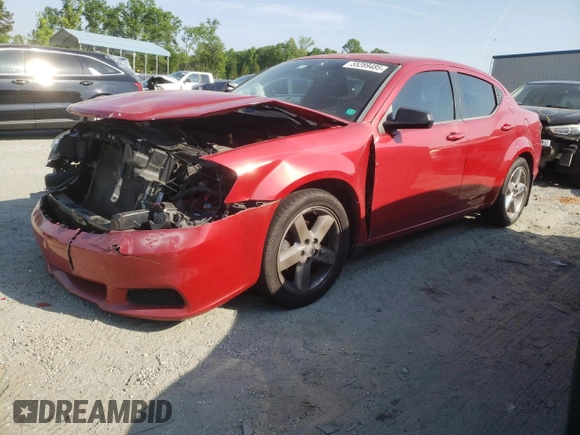 2013 Dodge Avenger SE with VIN 1C3CDZAB1DN687735, listed as a Copart auction lot 55289485 with 170,595 mi miles and Clean Title. Bid and sale history available at carsss.com. Image 1.