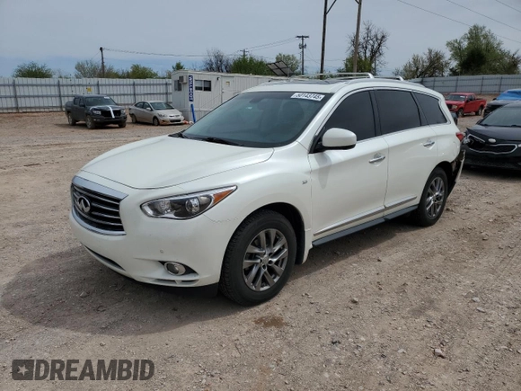 2015 Infiniti QX60 with VIN 5N1AL0MM5FC550158, listed as a Copart auction lot 50143745 with 142,543 mi miles and Salvage title. Bid and sale history available at DreamBid. Image 1.