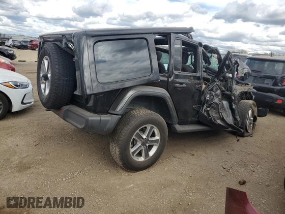2022 Jeep Wrangler Unlimited Sahara Altitude with VIN 1C4HJXEG0NW241043, listed as a Copart auction lot 75556664 with Not provided miles and Salvage title. Bid and sale history available at DreamBid. Image 3.