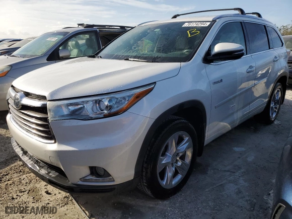 2014 Toyota Highlander Hybrid Limited with VIN 5TDDCRFH8ES006417, listed as a Copart auction lot 76174294 with 117,478 mi miles and Non Repairable. Bid and sale history available at carsss.com. Image 1.