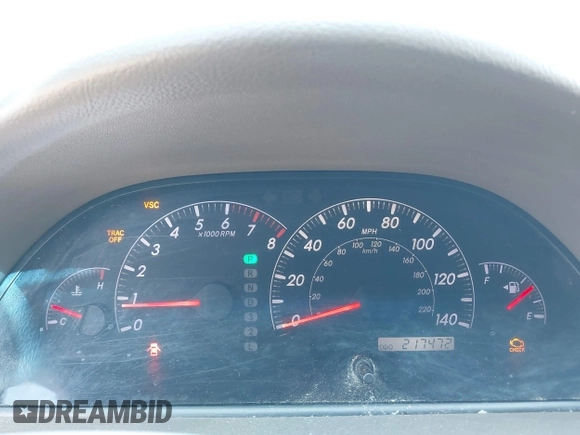 2005 Toyota Camry LE with VIN 4T1BF30K35U094350, listed as a IAAI auction lot 41895832 with 217,472 mi miles and . Bid and sale history available at DreamBid. Image 7.