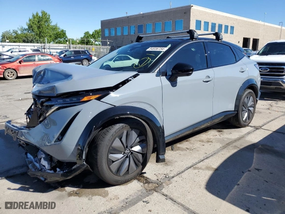 2023 Nissan ARIYA EVOLVE+ with VIN JN1DF0BB9PM704797, listed as a Copart auction lot 54836734 with 3,072 mi miles and Salvage Title. Bid and sale history available at carsss.com. Image 1.
