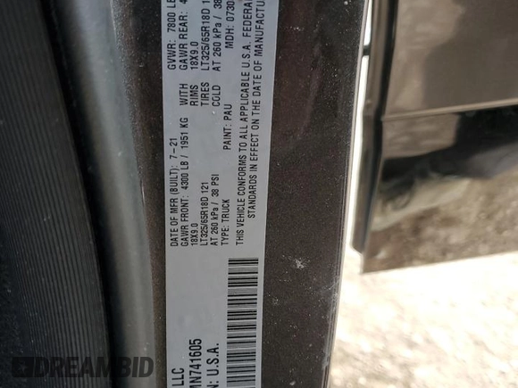 2021 Ram 1500 TRX with VIN 1C6SRFU98MN741605, listed as a Copart auction lot 84763114 with 40,065 mi miles and Salvage Title. Bid and sale history available at carsss.com. Image 12.