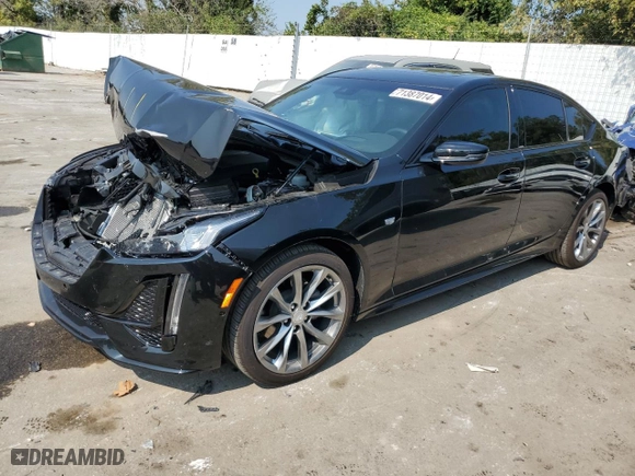 2023 Cadillac CT5 Sport with VIN 1G6DU5RK5P0114354, listed as a Copart auction lot 71387014 with 14,288 mi miles and Salvage Title. Bid and sale history available at carsss.com. Image 1.