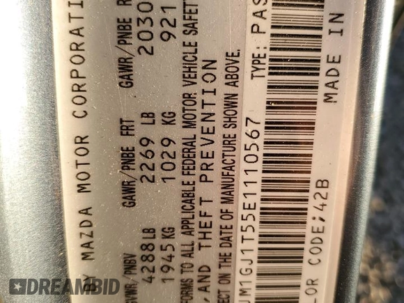 2014 Mazda Mazda6 i Touring with VIN JM1GJ1T55E1110567, listed as a Copart auction lot 83671234 with 143,824 mi miles and Salvage Title. Bid and sale history available at carsss.com. Image 12.