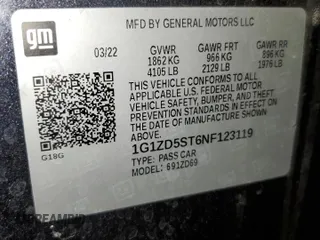 2022 Chevrolet Malibu LT with VIN 1G1ZD5ST6NF123119, listed as a Copart auction lot 49827295 with 72,385 mi miles and Salvage Title. Bid and sale history available at DreamBid. Image 14.