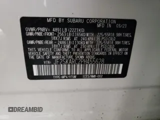 2023 Subaru Forester Touring with VIN JF2SKARC2PH455628, listed as a Copart auction lot 87621435 with 25,255 mi miles and Salvage Title. Bid and sale history available at carsss.com. Image 12.