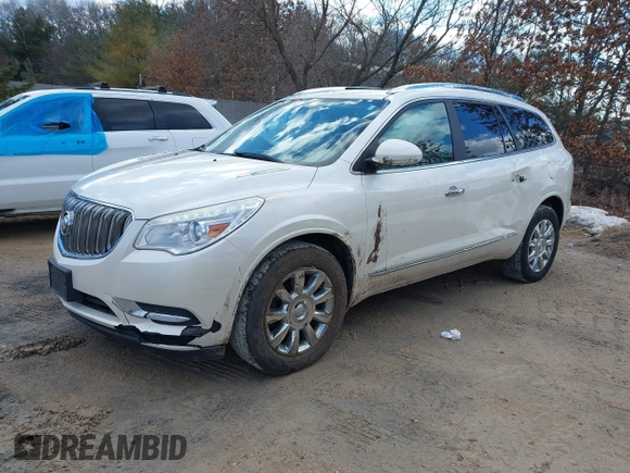 2015 Buick Enclave Leather with VIN 5GAKVBKD1FJ333995, listed as a IAAI auction lot 41684549 with 216,145 mi miles and . Bid and sale history available at carsss.com. Image 2.