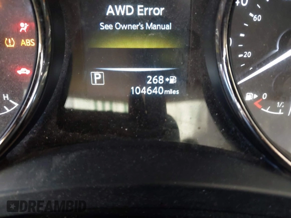 2017 Nissan Rogue SL with VIN JN8AT2MVXHW265390, listed as a IAAI auction lot 41563146 with 104,640 mi miles. Bid and sale history available at carsss.com. Image 7.