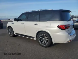 2021 Infiniti QX80 SENSORY with VIN JN8AZ2BE4M9273804, listed as a Copart auction lot 82141324 with 57,873 mi miles and Salvage Title. Bid and sale history available at carsss.com. Image 2.
