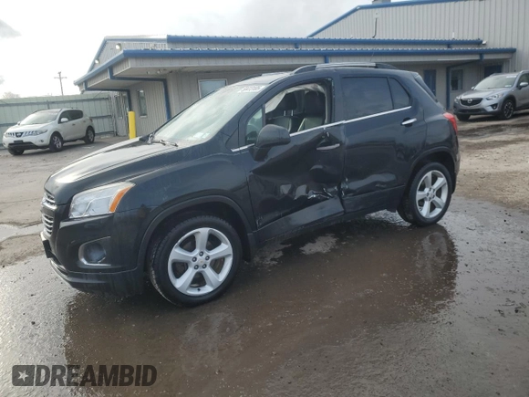 2016 Chevrolet Trax LTZ with VIN KL7CJRSB2GB562166, listed as a Copart auction lot 50413105 with 57,058 mi miles and Salvage Title. Bid and sale history available at carsss.com. Image 1.