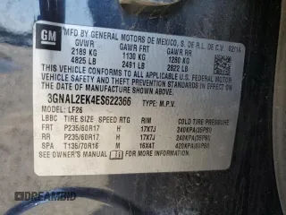 2014 Chevrolet Captiva Sport LS with VIN 3GNAL2EK4ES622366, listed as a Copart auction lot 53309555 with 73,561 mi miles and Salvage Title. Bid and sale history available at carsss.com. Image 13.