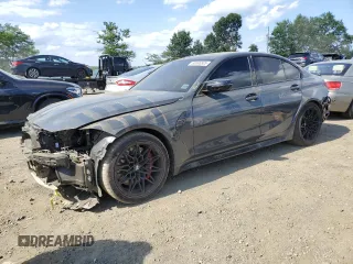 2025 BMW M3 Competition xDrive с VIN WBS33HJ0XSFT90597, выставлен на аукционе Copart как лот 65596505 с пробегом 3 607 миль миль и Списание • Salvage title. История ставок и продаж доступна на DreamBid. Изображение 1.
