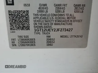 2018 GMC Sierra 2500HD Denali z VIN 1GT12UEY2JF273427, wystawiony jako Copart lot #48467595 z przebiegiem 113 878 mil mil oraz Szkoda całkowita • Salvage title. Historia ofert i sprzedaży dostępna na DreamBid. Obrazek 24.