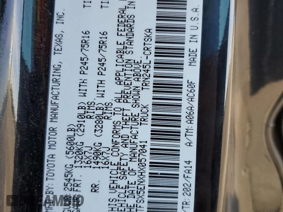 2017 Toyota Tacoma SR z VIN 5TFSX5ENXHX057041, wystawiony jako Copart lot #56187245 z przebiegiem 97 281 mil mil oraz Szkoda całkowita • Salvage title. Historia ofert i sprzedaży dostępna na DreamBid. Obrazek 12.