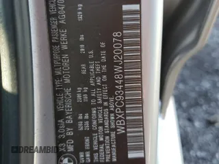 2008 BMW X3 3.0si with VIN WBXPC93448WJ20078, listed as a Copart auction lot 46501855 with 143,308 mi miles and Salvage Title. Bid and sale history available at DreamBid. Image 13.