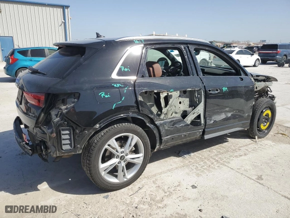 2022 Audi Q3 S line Premium Plus with VIN WA1EECF38N1031146, listed as a Copart auction lot 49440835 with 55,161 mi miles and Salvage Title. Bid and sale history available at carsss.com. Image 3.