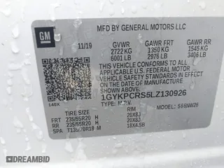 2020 Cadillac XT6 FWD Premium Luxury with VIN 1GYKPCRS5LZ130926, listed as a IAAI auction lot 41380898 with 69,244 mi miles. Bid and sale history available at carsss.com. Image 9.