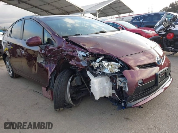 2013 Toyota Prius One with VIN JTDKN3DU5D5625589, listed as a IAAI auction lot 41527206 with 153,411 mi miles. Bid and sale history available at carsss.com. Image 1.