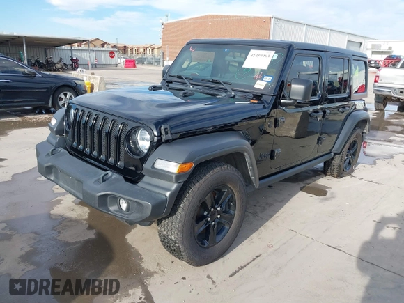 2021 Jeep Wrangler Unlimited Sport S with VIN 1C4HJXDN0MW817146, listed as a IAAI auction lot 41459993 with 20,367 mi miles and . Bid and sale history available at DreamBid. Image 19.