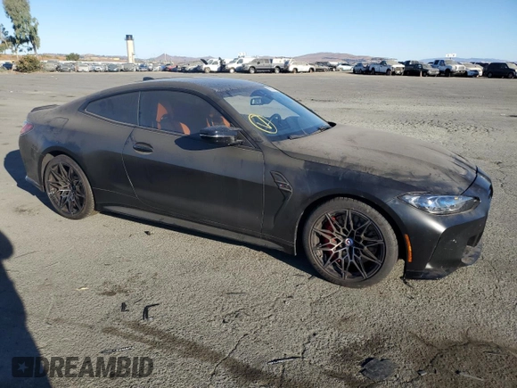 2023 BMW M4 Competition with VIN WBS33AZ09PCL12350, listed as a Copart auction lot 76828464 with 16,545 mi miles and Salvage Title. Bid and sale history available at carsss.com. Image 4.