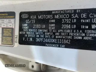 2019 Kia Forte LXS with VIN 3KPF24AD0KE131842, listed as a Copart auction lot 45657615 with 80,939 mi miles and Salvage Title. Bid and sale history available at carsss.com. Image 12.