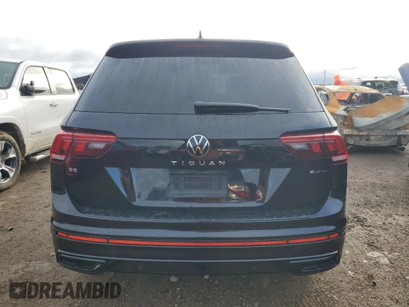 2022 Volkswagen Tiguan SE R-Line Black with VIN 3VV8B7AX2NM148304, listed as a Copart auction lot 81351484 with 46,348 mi miles and Salvage Title. Bid and sale history available at DreamBid. Image 6.
