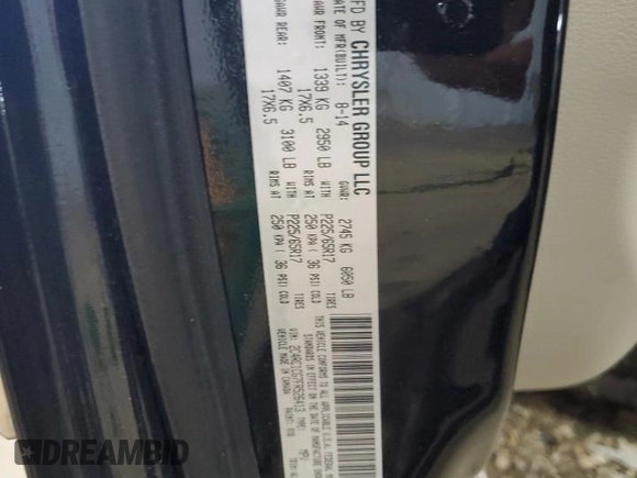2015 Chrysler Town & Country Touring-L with VIN 2C4RC1CG7FR526413, listed as a Copart auction lot 53036965 with Not Provided miles and Non Repairable. Bid and sale history available at carsss.com. Image 13.