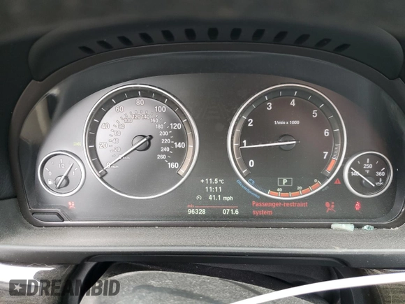 2013 BMW 5 Series 535i with VIN WBAFR7C51DC824056, listed as a Copart auction lot 48257915 with 96,328 mi miles and Salvage Title. Bid and sale history available at DreamBid. Image 9.