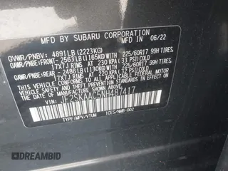 2022 Subaru Forester with VIN JF2SKAAC5NH487417, listed as a IAAI auction lot 41689991 with 20,075 mi miles and . Bid and sale history available at DreamBid. Image 9.