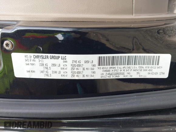 2011 Volkswagen Routan z VIN 2V4RW6DG6BR695681, wystawiony jako IAAI lot #42078872 z przebiegiem 141 730 mil mil oraz . Historia ofert i sprzedaży dostępna na DreamBid. Obrazek 9.