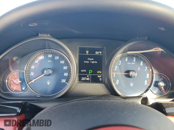 2019 Maserati GranTurismo Sport with VIN ZAM45VMA0K0344137, listed as a Copart auction lot 82252064 with 29,748 mi miles and Salvage title. Bid and sale history available at DreamBid. Image 9.