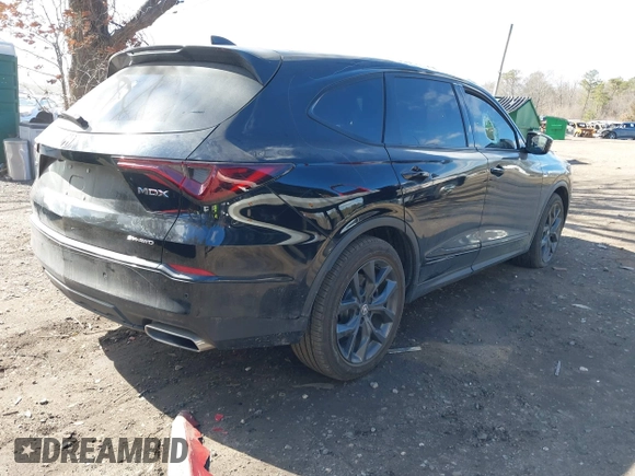 2024 Acura MDX w/A-Spec Package with VIN 5J8YE1H09RL010800, listed as a IAAI auction lot 41721806 with 25,525 mi miles and . Bid and sale history available at DreamBid. Image 4.