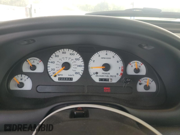 1996 Ford Mustang Cobra with VIN 1FALP46V0TF188786, listed as a Copart auction lot 57933355 with 36,931 mi miles and Salvage title. Bid and sale history available at DreamBid. Image 9.
