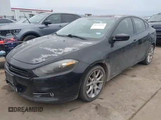 2013 Dodge Dart SXT with VIN 1C3CDFBA5DD107641, listed as a IAAI auction lot 41374161 with 163,847 mi miles. Bid and sale history available at carsss.com. Image 2.