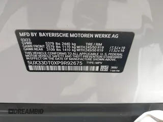2023 BMW X4 xDrive30i with VIN 5UX33DT0XP9R92675, listed as a IAAI auction lot 42065113 with Not provided miles and . Bid and sale history available at DreamBid. Image 9.