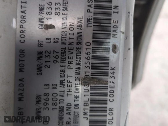 2011 Mazda Mazda3 i Sport with VIN JM1BL1UG4B1356610, listed as a Copart auction lot 52738565 with 134,950 mi miles and Salvage Title. Bid and sale history available at carsss.com. Image 12.