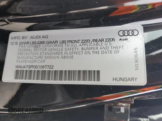 2016 Audi A3 Premium z VIN WAUA7GFF0G1067722, wystawiony jako Copart lot #51800685 z przebiegiem 80 928 mil mil oraz Nie do naprawy • Non repairable. Historia ofert i sprzedaży dostępna na DreamBid. Obrazek 12.